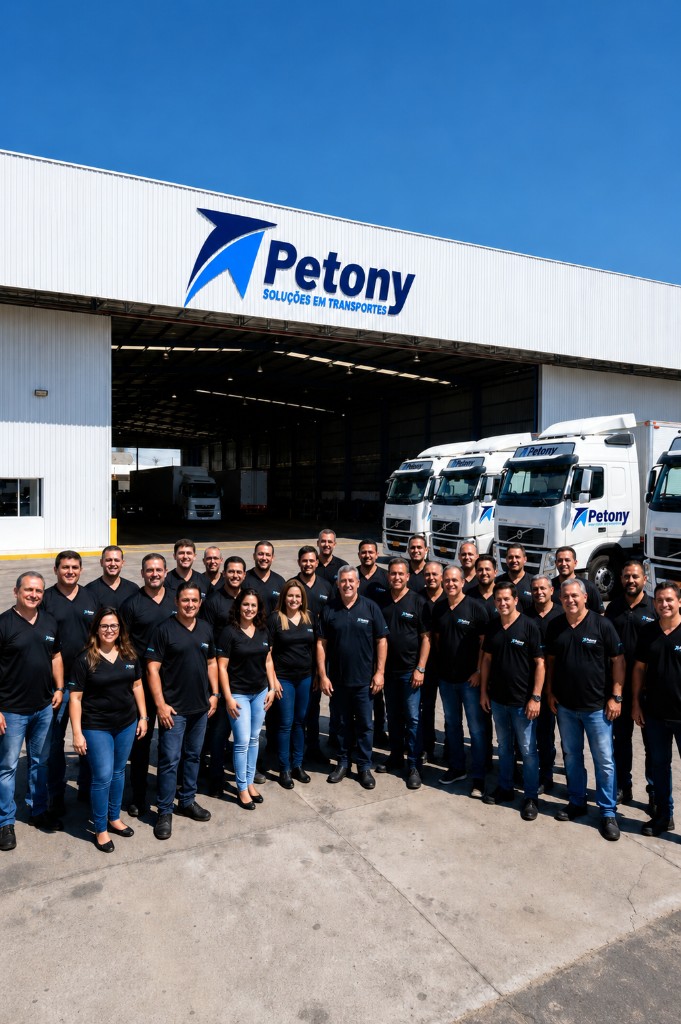 The Petony Transportes team at their freight depot